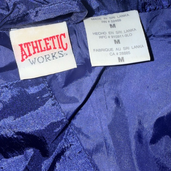 Vintage Retro Athletic Works Navy and Red Track Windbreaker Jacket - Picture 6 of 7